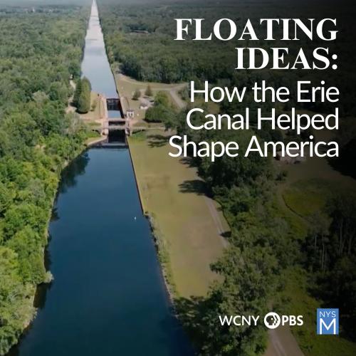 Title text over photo of a canal bisecting a wooded area