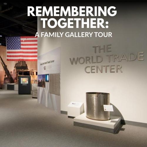 title text over photo of the World Trade Center gallery 