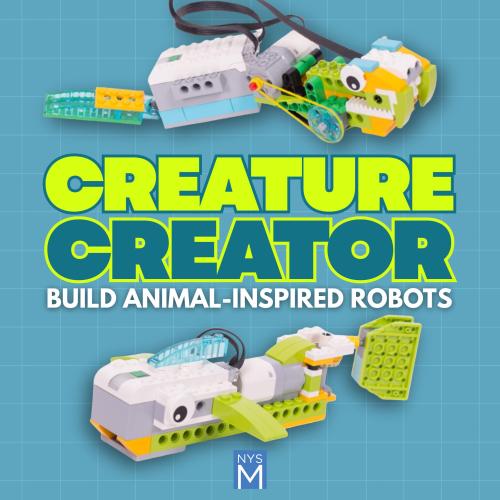 Title graphics with photos of plastic toy animal constructions