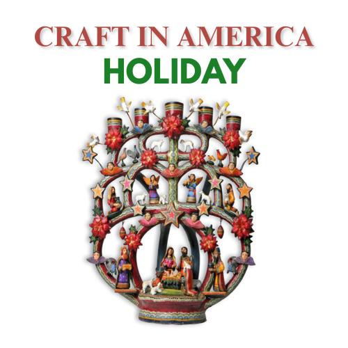 Craft in America: Holiday over image of a decorative advent nativity candle holder