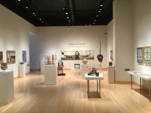 View of the exhibit, "Community and Continuity: Native American Art of New York" at the Samuel Dorsky Museum of Art, SUNY New Paltz