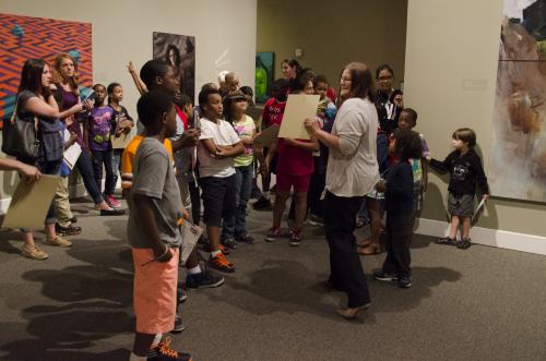 Children participating in a museum class