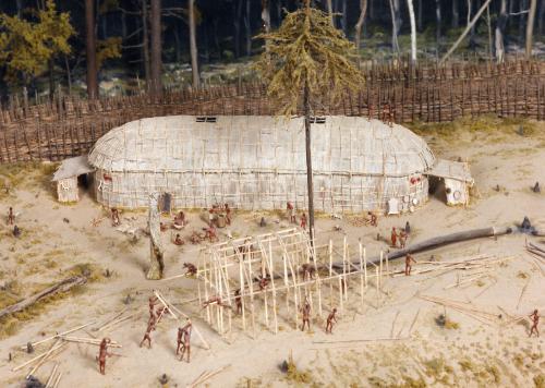 Closeup View of gallery longhouse model