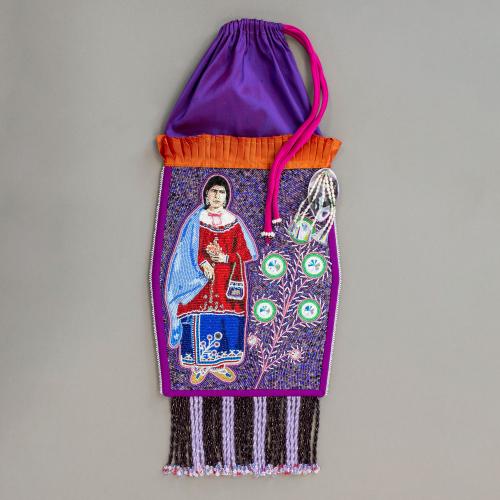 Silk Beaded Bag by Ken Williams Jr. (front)