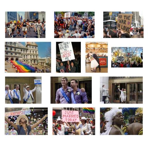 13 individual photographs of a variety of pride-related events