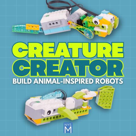 Title graphics with photos of plastic toy animal constructions