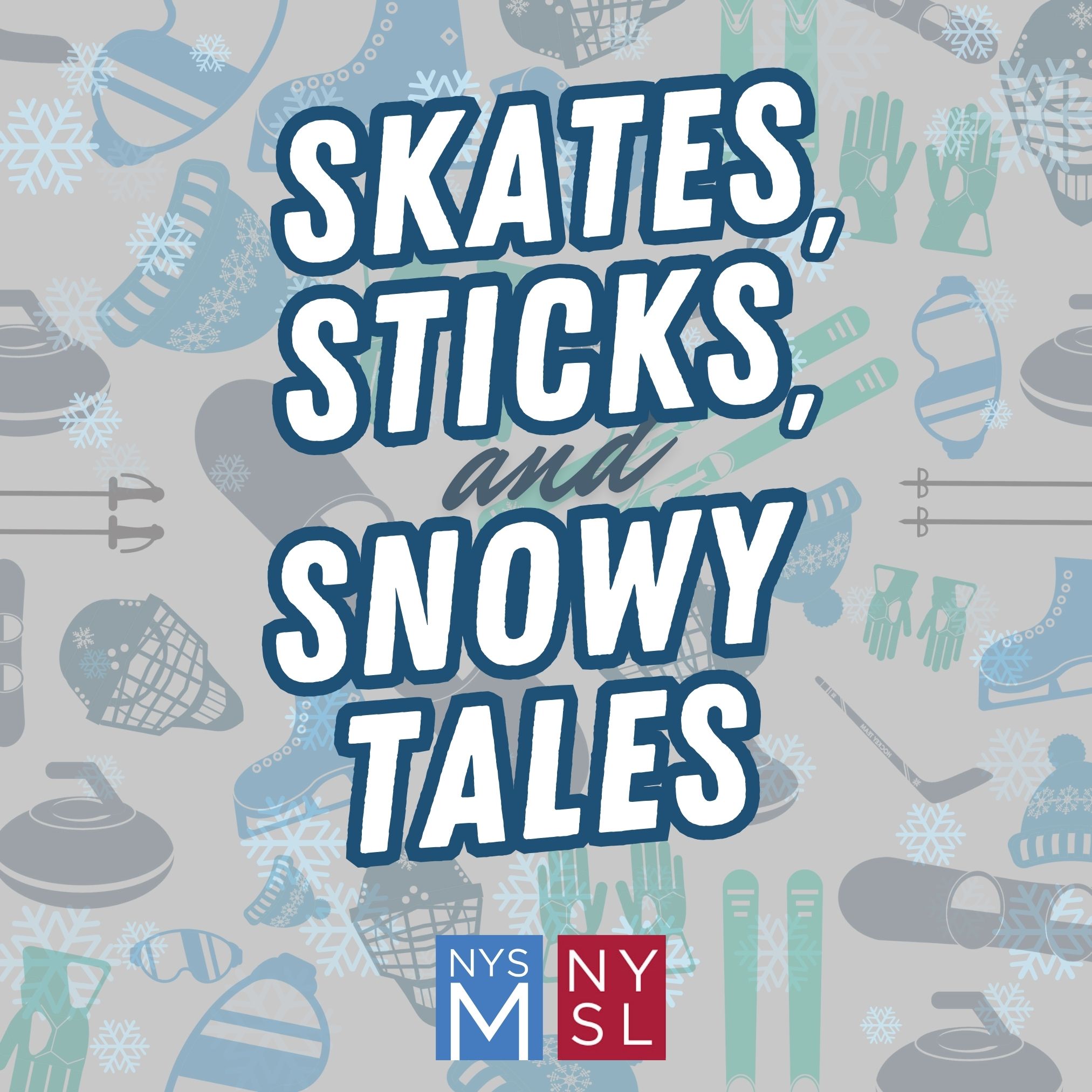 Skates, Stick, and Snowy Tales Logo